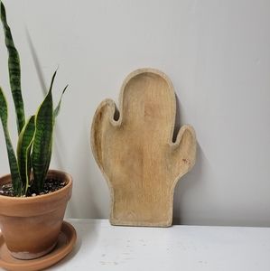 Handmade wooden cactus cheese board
